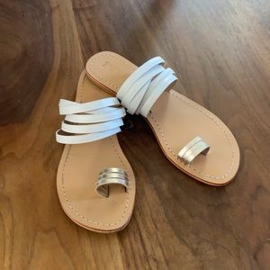 M.A.B.E White Leather Sandals
